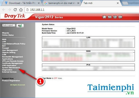 Đổi mật khẩu quản trị đăng nhập modem, router Vigor Draytek