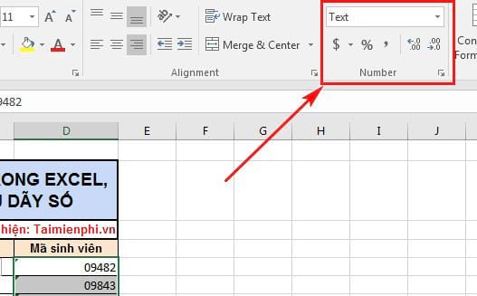 Cách viết số 0 trong Excel, đánh số 0 đầu dãy số