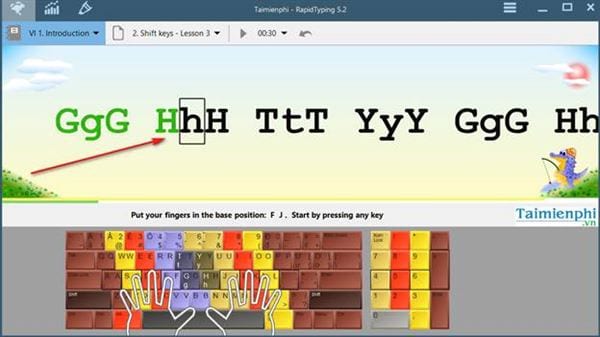 Nhấn vào ảnh để phóng to huong dan luyen go 10 ngon bang rapid typing tutor 9