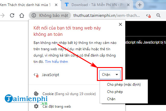 Sửa lỗi không xem được video Youtube trên Chrome, Cốc Cốc, lỗi JavaScript