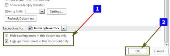 Cách tắt check spelling trong Word 4