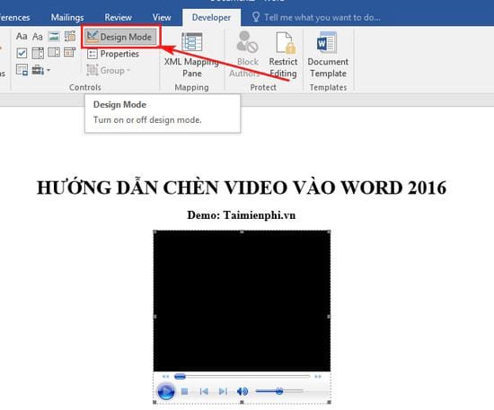 Hướng dẫn chèn Video vào Word 2016