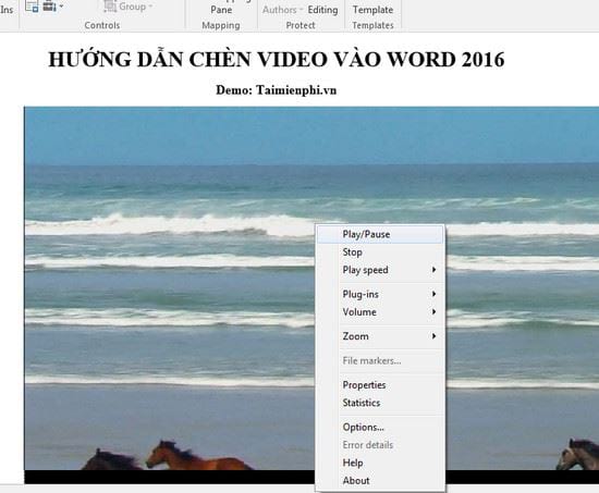 Hướng dẫn chèn Video vào Word 2016