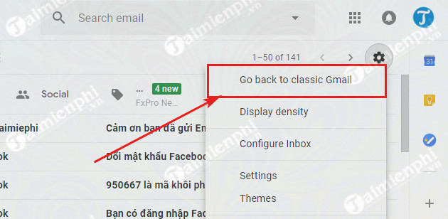 Cách quay lại giao diện Gmail cũ