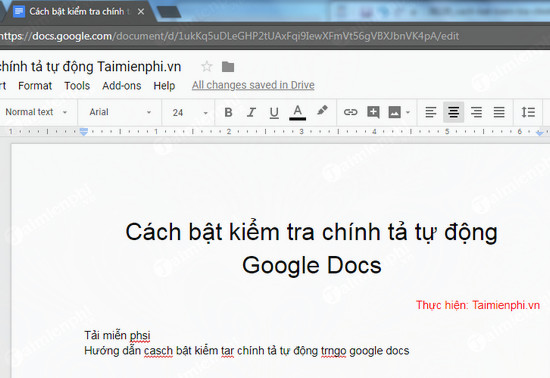 Cách bật kiểm tra chính tả tự động trên Google Docs