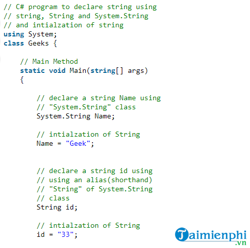 Chuỗi (string) trong C# là gì?