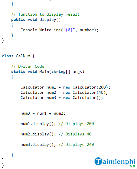 Nạp chồng toán tử (Operator Overloading) trong C#