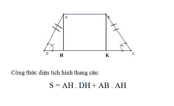 Cách tính diện tích hình thang vuông, cân, khi biết độ dài 4 cạnh, công thức tính 5