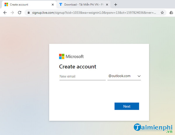 Tạo tài khoản Hotmail
