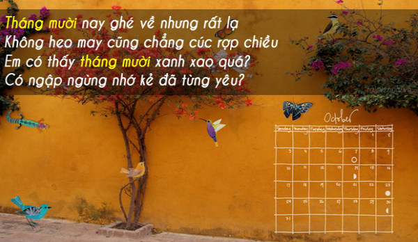 Hình ảnh chào tháng 10 làm STT