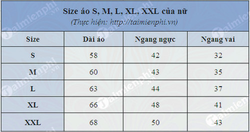 Bảng size áo S, M, L, XL, XXL, cách chọn size áo 4