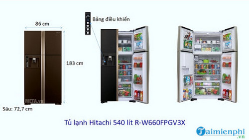 Kích thước tủ lạnh 2 cánh side by side phổ biến các hãng