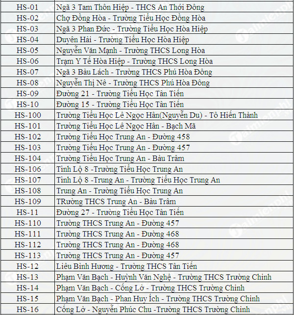 Bản đồ các tuyến xe buýt Tp Hồ Chí Minh 2021