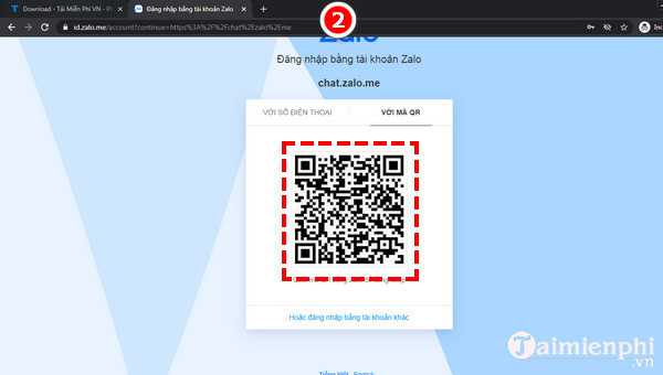 Dang nhap Zalo tren trinh duyet