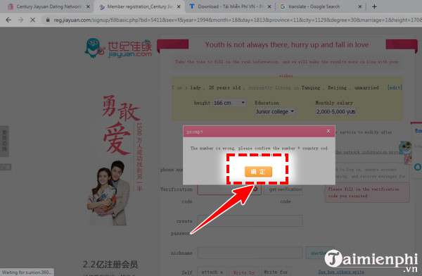 cach tao tai khoan jiayuan dang ky nick 7