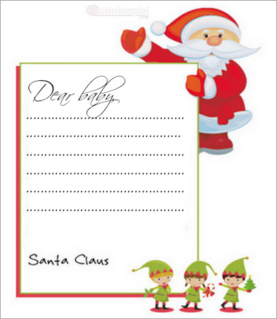 Mẫu thư ông già Noel gửi các bạn nhỏ khi tặng quà