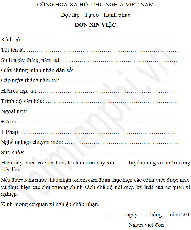 Mẫu Email xin việc làm chuẩn, thư xin việc