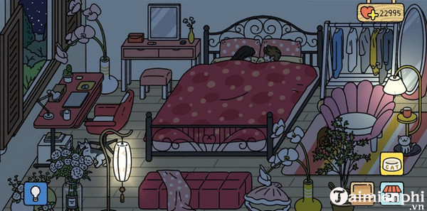 Mẫu phòng ngủ trong game Adorable Home đẹp, sang chảnh