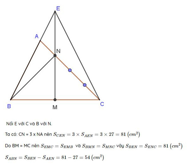 Bài tập tính diện tích tam giác lớp 5