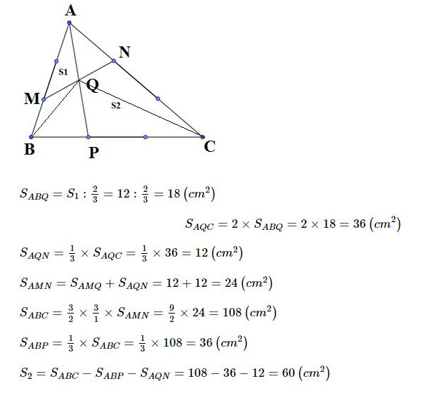 Bài tập tính diện tích tam giác lớp 5
