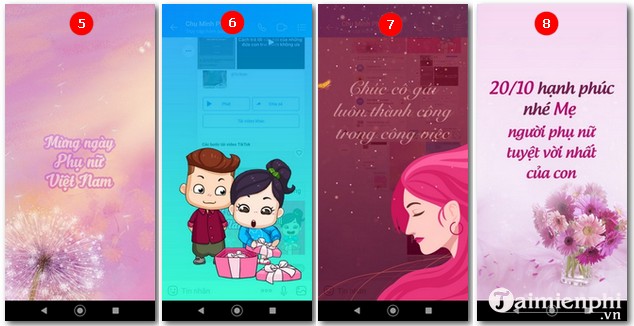 Cach tao thiep 20 10 tren Zalo