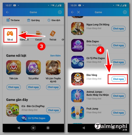 Cách chơi game trên Zalo Android, iPhone