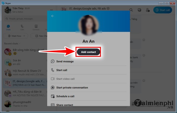 Cach ket ban tren Skype iPhone
