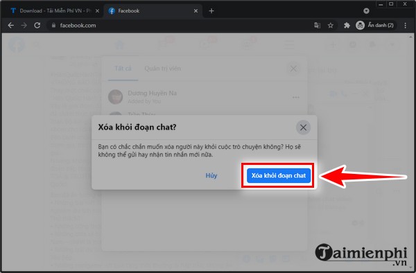 xoa thanh vien ra khoi nhom messenger