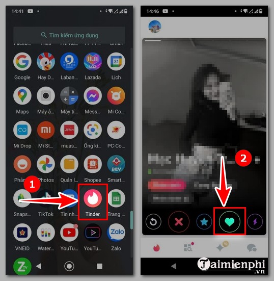 Cach xem ai da thich minh tren Tinder