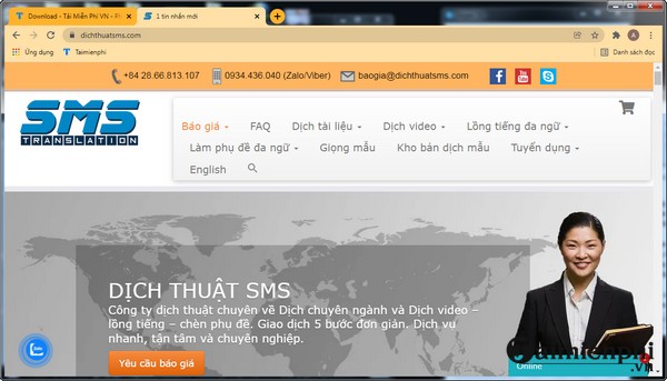 Trang web dịch từ Việt sang Anh