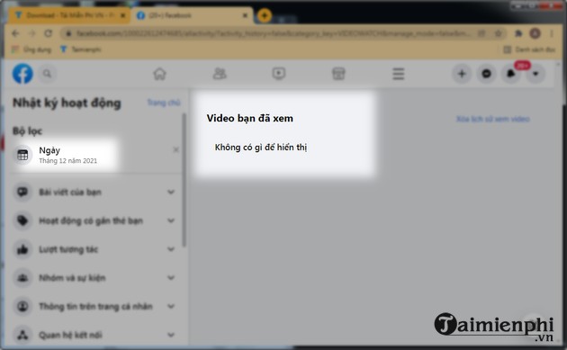 cach tim video da xem tren facebook