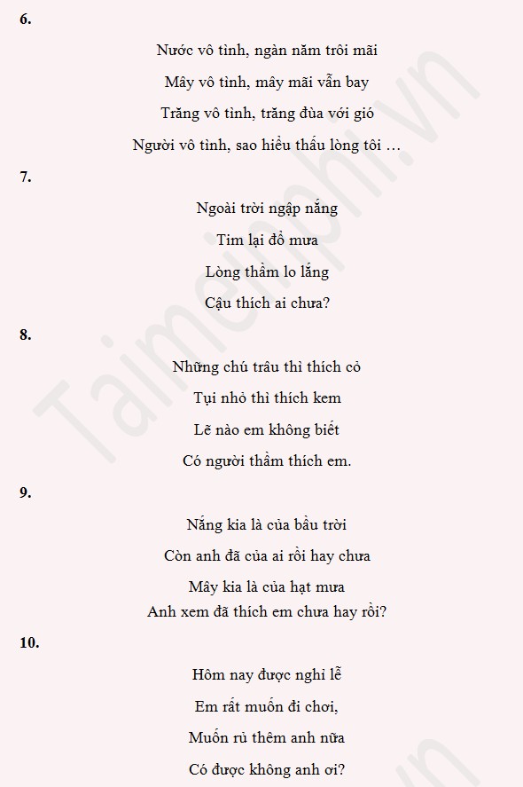 Thơ thả thính ngắn, bá đạo