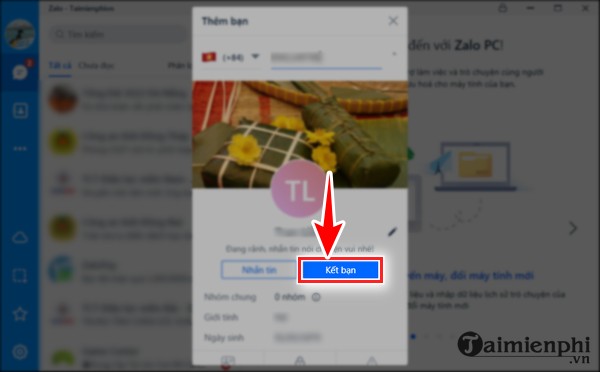 Cach tim ban tren Zalo khong can so dien thoai tren may