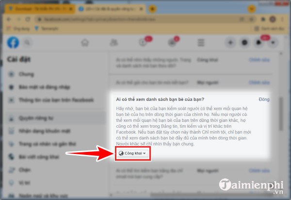 Cach an danh sach ban be tren Facebook Android