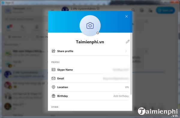 thay doi ten dang nhap Skype