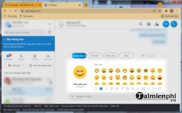 sử dụng web skype