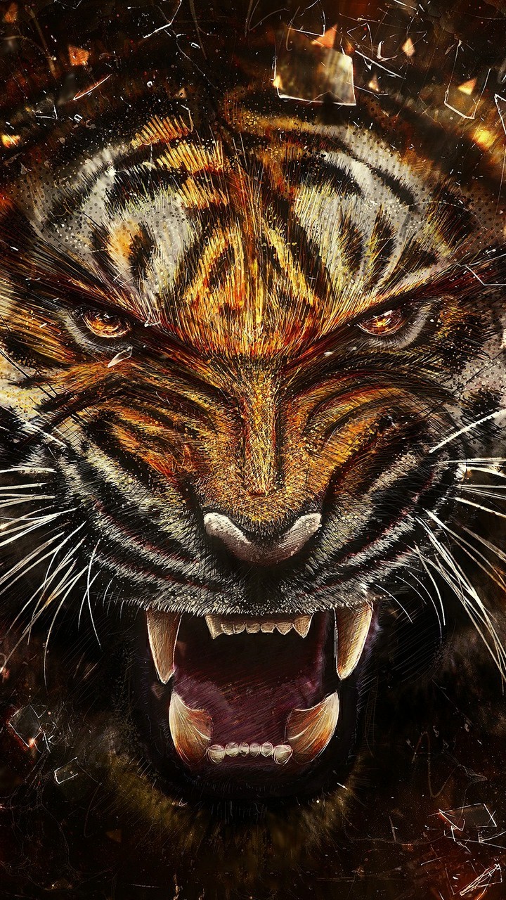 Mời tải về Hình nền con hổ cho điện thoại đẹp, ngầu, 3D
