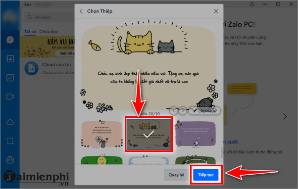 Cach gui thiep tren Zalo