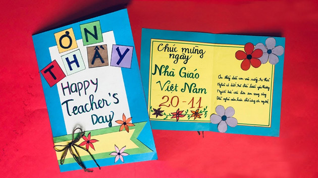 Mẫu thiệp 20/11 handmade, vẽ, làm bằng tay đẹp, đơn giản tặng Thầy, Cô
