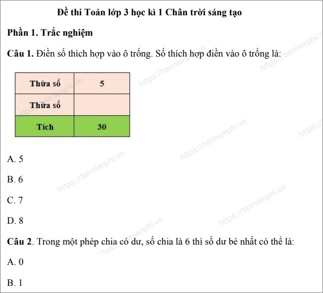 de thi Toan 3 HK1 sach CTST