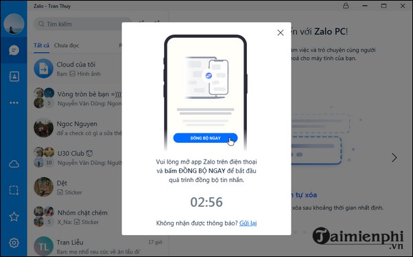 Cách đồng bộ tin nhắn Zalo từ điện thoại sang máy tính