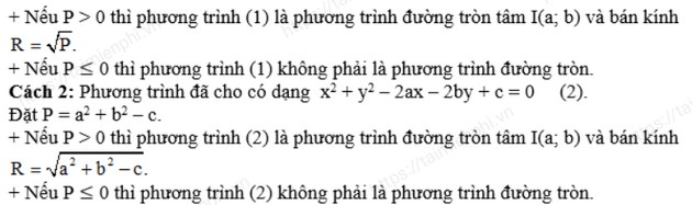 Phuong trinh duong tron lop 12
