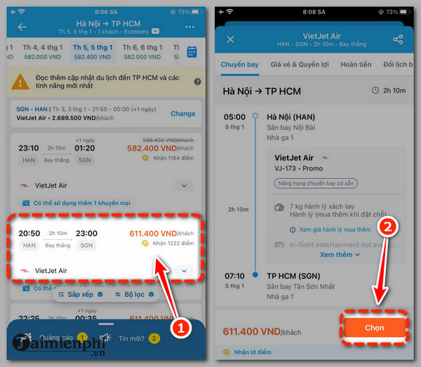 Gia ve may bay Vietjet