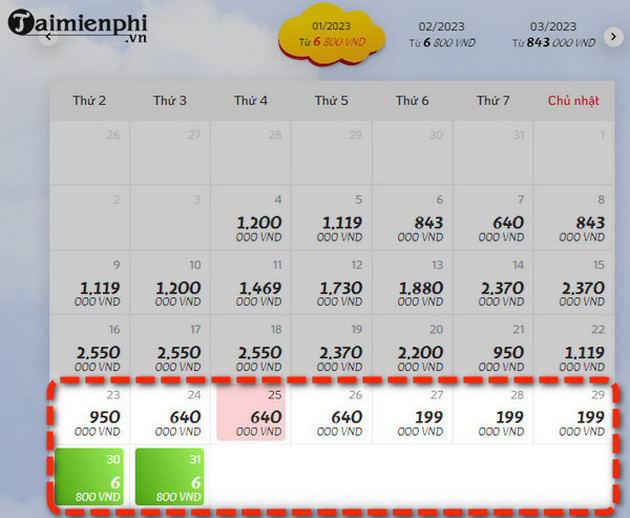 Gia ve may bay Vietjet