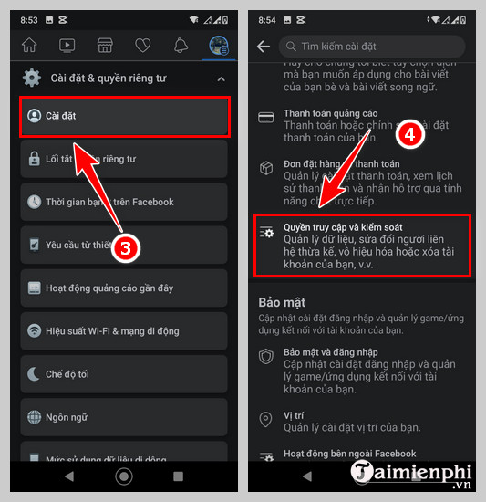 xoa tai khoan facebook tren dien thoai vinh vien