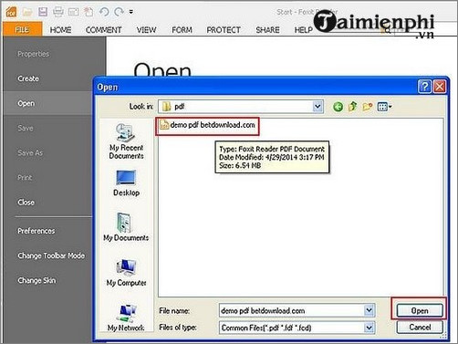 tao file pdf bang foxit reader