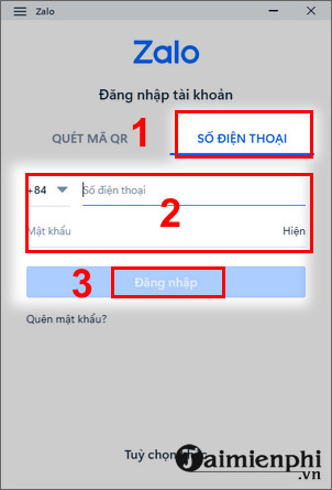 dang nhap zalo
