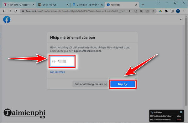 Tao tai khoan Facebook bang Gmail