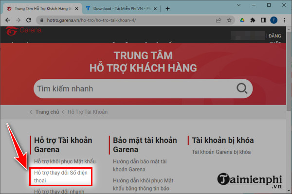 Cach doi mat khau Garena khi mat so dien thoai va Email