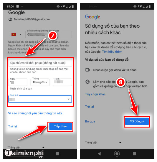 Cách đăng ký Gmail trên điện thoại, lập gmail, tạo tài khoản Gmail trên điện thoại Android, iPhone, Win 10 Tao tai khoan Google